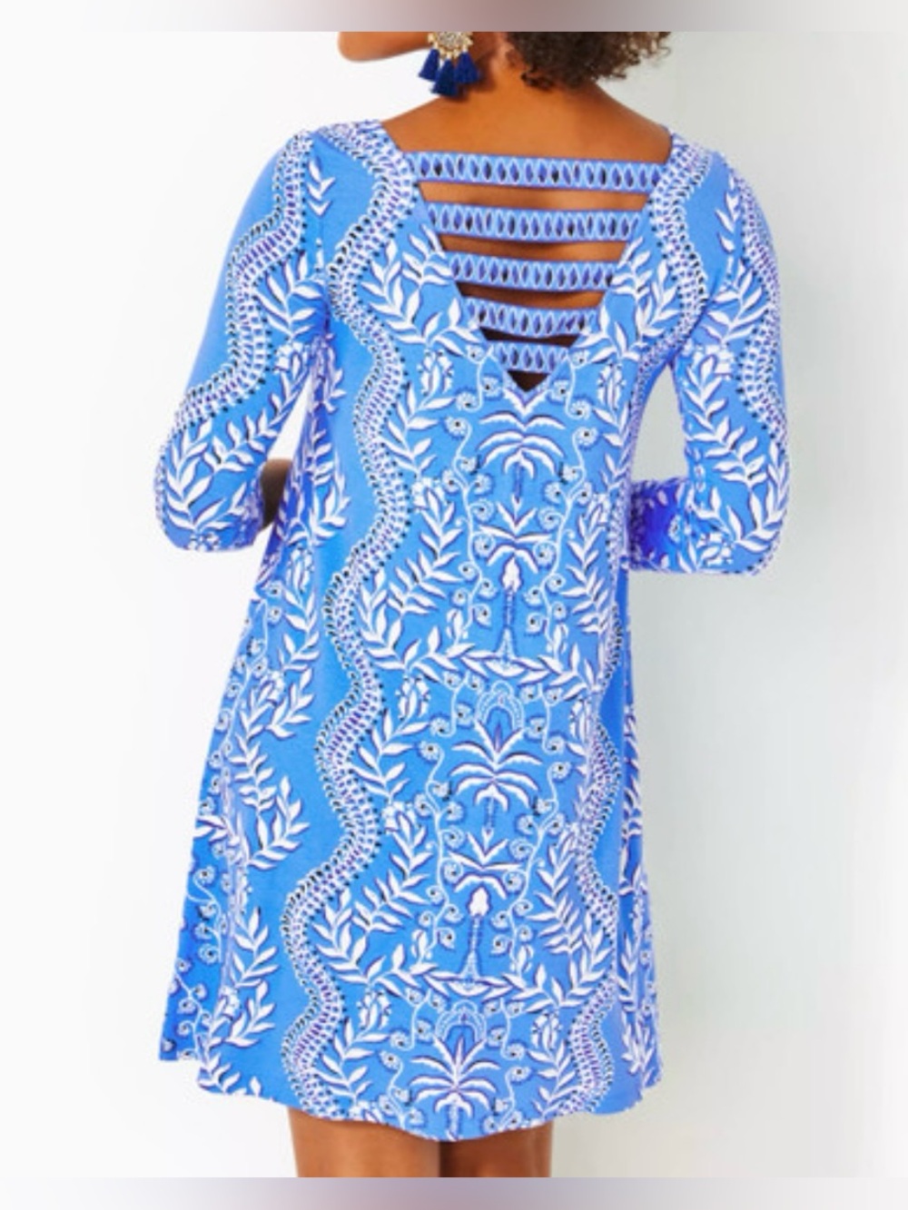 NWT LILLY PULITZER Ophelia 3/4 Sleeve Dress Abaco Blue XS